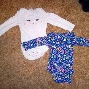 Baby girl onesies for winter two long sleeve onesies.